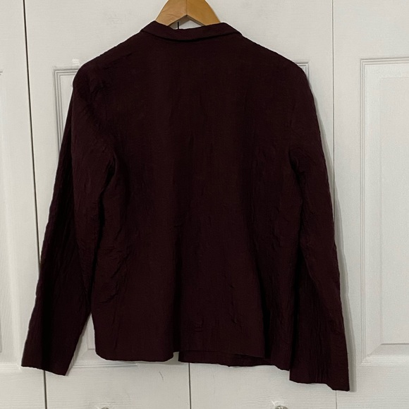 EILEEN FISHER | 100% Silk Crinkled Open Jacket Blazer M - Picture 4 of 9